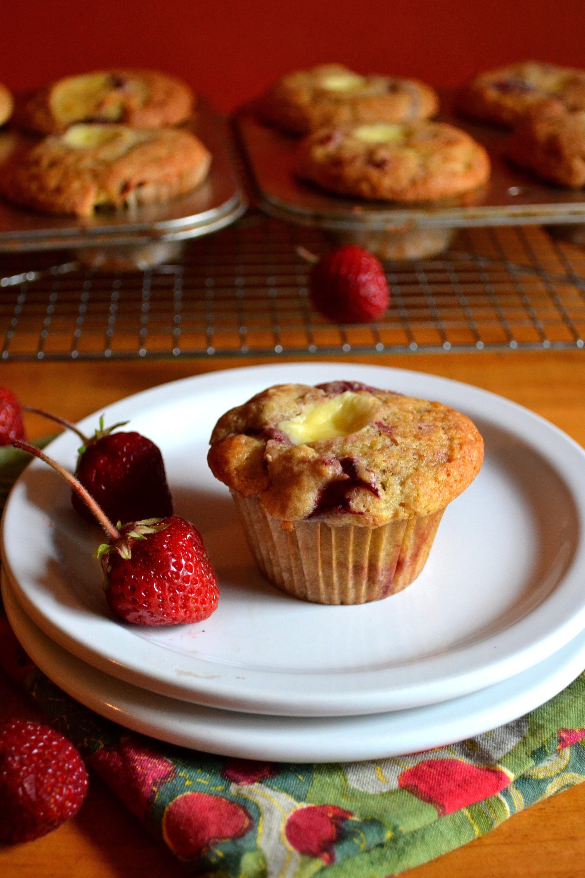 Roasted Strawberry Cheesecake Muffins | Susan eats London