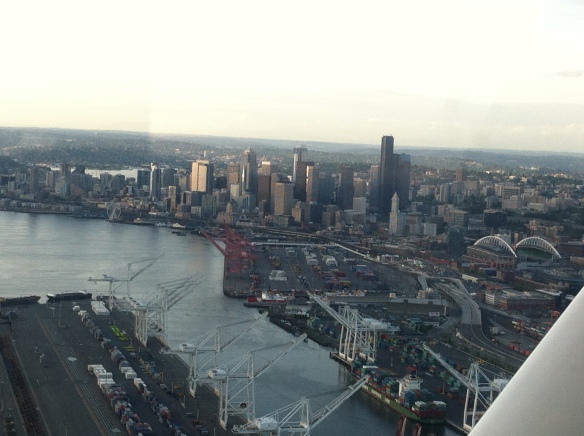 Seattle, as seen from a tiny plane.